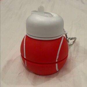 Collapsible Red and White tennis ball Water Bottle